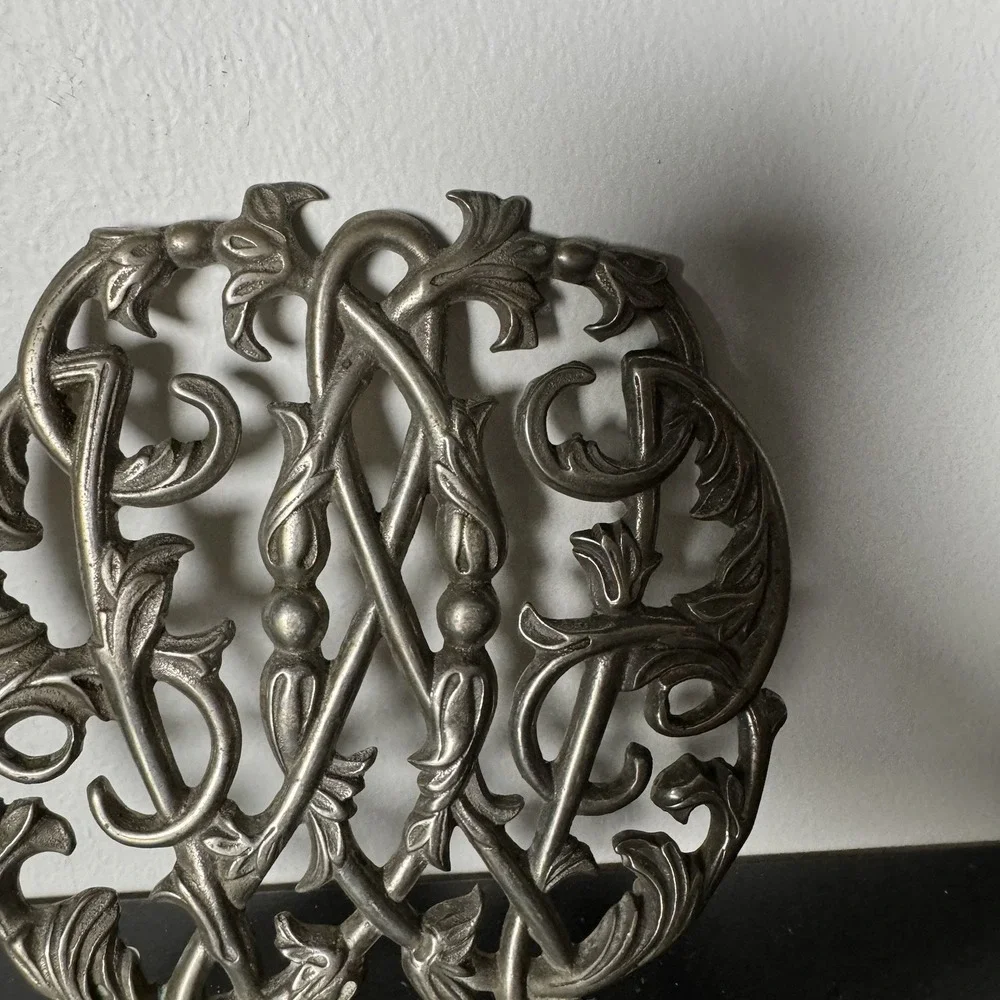 Vintage Wilton Columbia PA 1950 Metal Trivet Ornate Scroll Hot‎ Plate Mid Cent
